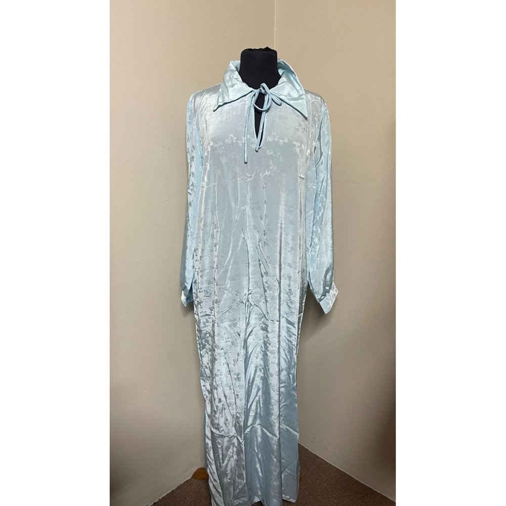 Vintage Linda Lingerie Montreal Long Blue Nightgown Size M